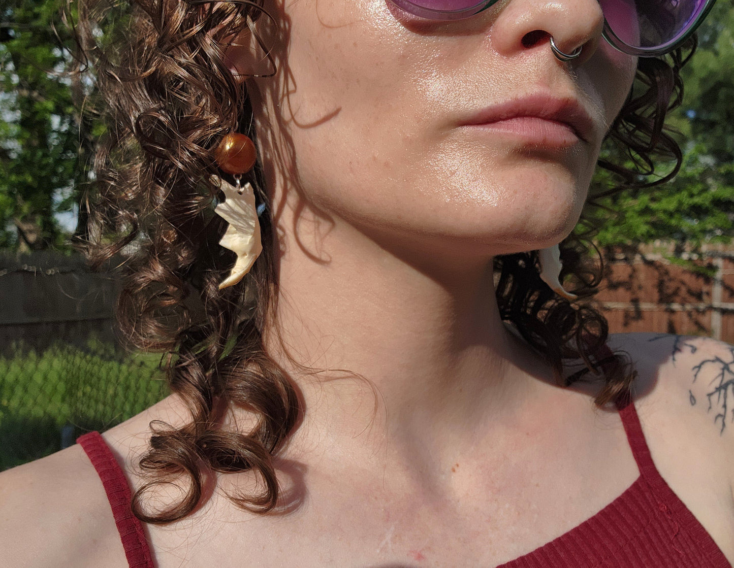 "Night and Day" Muskrat Jaw Earrings
