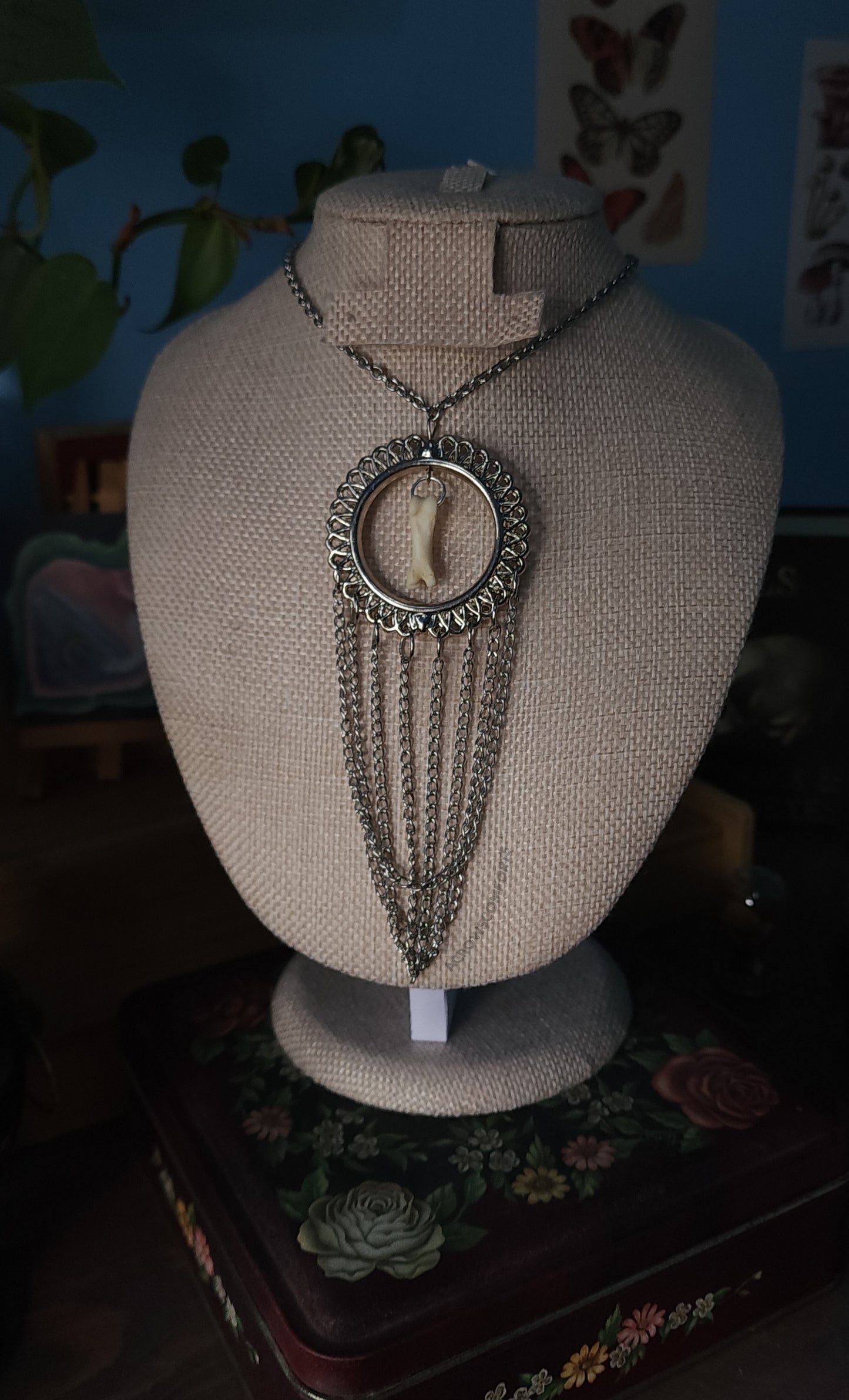 Coyote Toe Bone Reclaimed Necklace