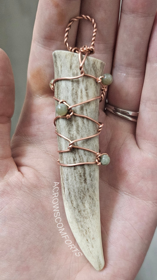 Deer antler pendant