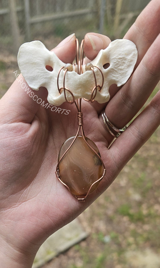 Coyote vertebrae bone pendant